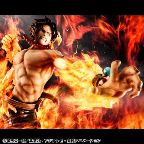 「ONE PIECE」のポートガス・D・エースのフィギュア「Portrait.Of.Pirates ワンピース “NEO-MAXIMUM” ポートガス・D・エース 15th LIMITED Ver.【超限定復刻版】」（c）尾田栄一郎／集英社・フジテレビ・東映アニメーション