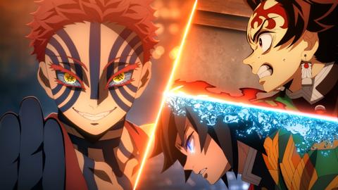 「劇場版『鬼滅の刃』無限城編 第一章 猗窩座再来」の「決戦CM第1弾～竈門炭治郎＆冨岡義勇 vs 猗窩座～」（c）吾峠呼世晴/集英社・アニプレックス・ufotable