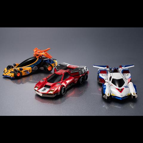 「新世紀GPXサイバーフォーミュラ」シリーズのフィギュア「サイバーフォーミュラコレクション-Heritage Edition-新世紀GPXサイバーフォーミュラ ～雨のニセコ決勝～ セット」（c）SUNRISE