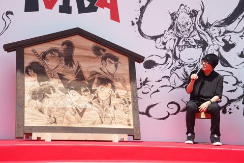 「『真・侍伝 YAIBA』浅草寺絵馬奉納セレモニー」の様子