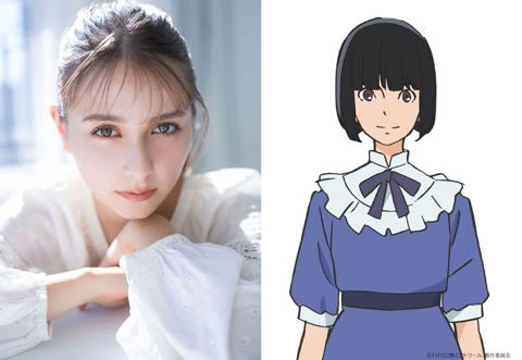 劇場版アニメ「パリに咲くエトワール」に声優として出演する嵐莉菜さん（左）と嵐さんが演じる千鶴（C）「パリに咲くエトワール」製作委員会