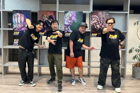 「北斗の拳」の新作アニメ「北斗の拳 -FIST OF THE NORTH STAR-」に出演する（左から）武内駿輔さん、高木渉さん、最上嗣生さん、楠大典さん（c）武論尊・原哲夫／コアミックス，「北斗の拳」製作委員会