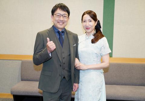 アニメ「らんま1/2」に出演する関俊彦さん（左）と佐久間レイさん