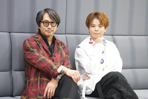 「SANDA」に出演するサンタクロース役の東地宏樹さん（左）と三田一重役の村瀬歩さん