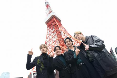 映画「WIND BREAKER／ウィンドブレイカー」のイベントに登場した（左から）JUNONさん、木戸大聖さん、水上恒司さん、綱啓永さん　（C）にいさとる／講談社　（C）2025「WIND BREAKER」製作委員会