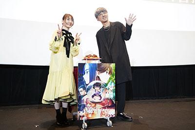 「羅小黒戦記 ぼくが選ぶ未来」のリバイバル上映の舞台あいさつに登場した花澤香菜さん（左）と櫻井孝宏さん