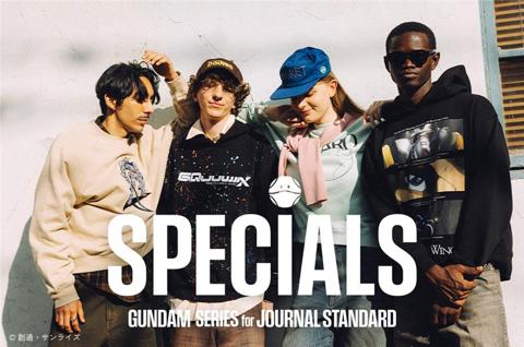 「ガンダム」シリーズと「JOURNAL STANDARD」のコラボアパレルのイメージ