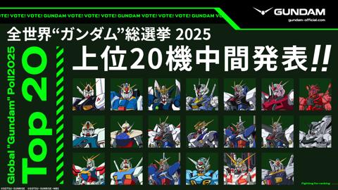 「ガンダム」シリーズの投票企画「全世界“ガンダム”総選挙2025」の中間結果(c)創通・サンライズ