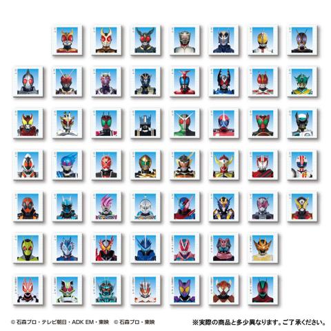 「仮面ライダー」シリーズの缶バッジ「仮面ライダーシリーズ PetitスクエアCANバッジIDphoto（53個入り）」（c）石森プロ・テレビ朝日・ADK EM・東映（c）石森プロ･東映
