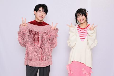 アニメ「多聞くん今どっち！？」に出演する波多野翔さん（左）と早見沙織さん（撮影：岸豊）