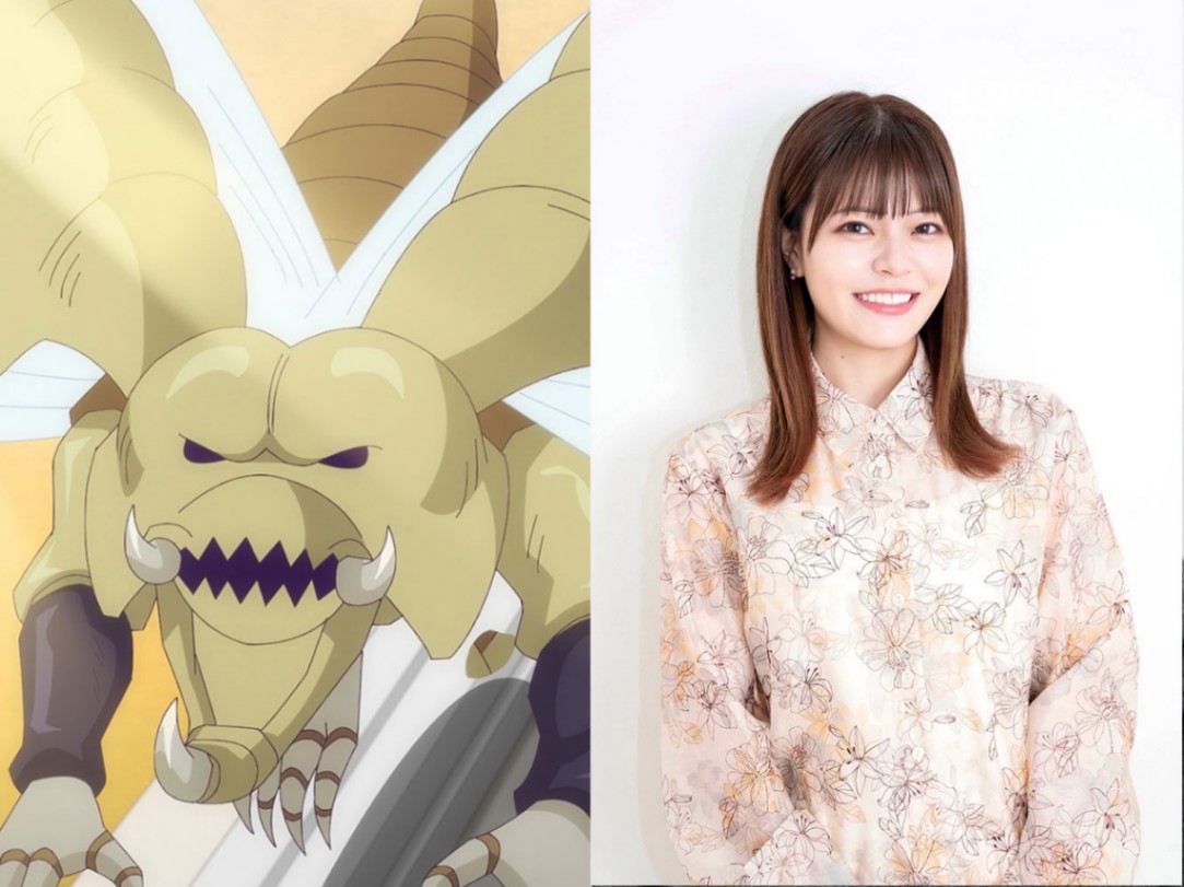 アニメ「ハイスクール！奇面組」に登場するポチ（左）とポチの声優を務める鈴代紗弓さん（c）新沢基栄／集英社・奇面組