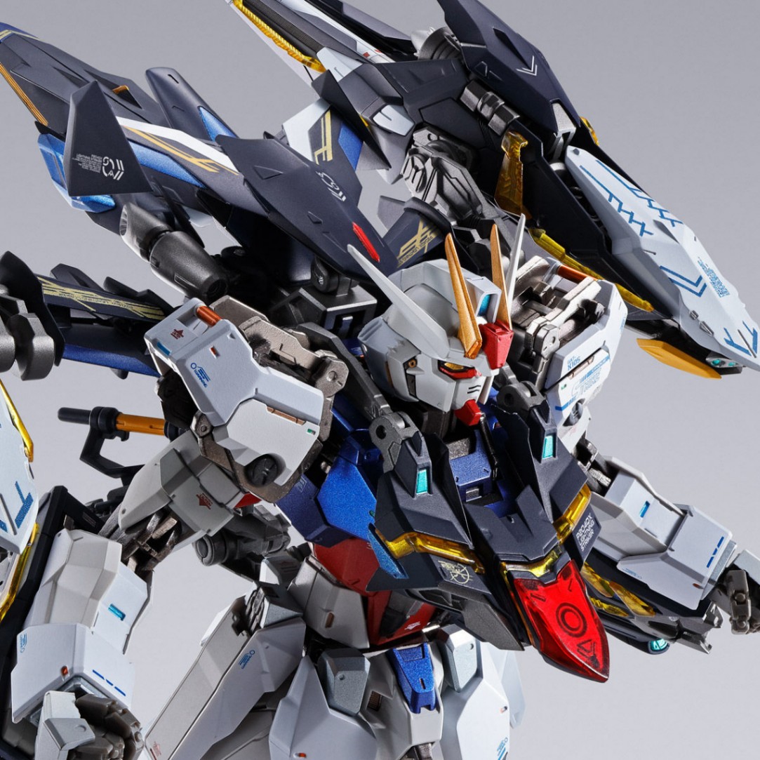 「機動戦士ガンダムSEED」シリーズのライトニングストライカーのフィギュア「METAL BUILD ライトニングストライカー」(c)創通・サンライズ