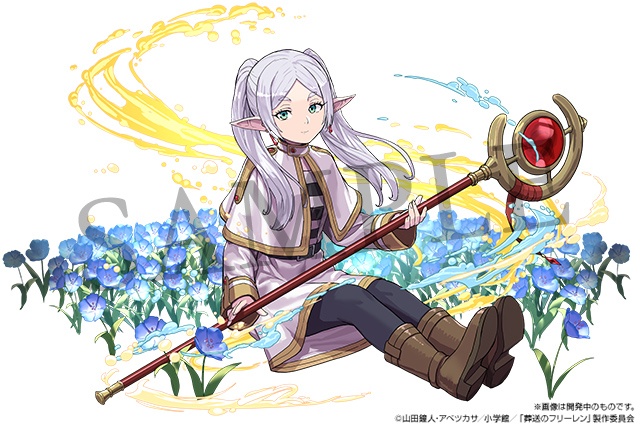 「葬送のフリーレン」と「パズル&ドラゴンズ」のコラボに登場するフリーレン(c)山田鐘人・アベツカサ/小学館/「葬送のフリーレン」製作委員会