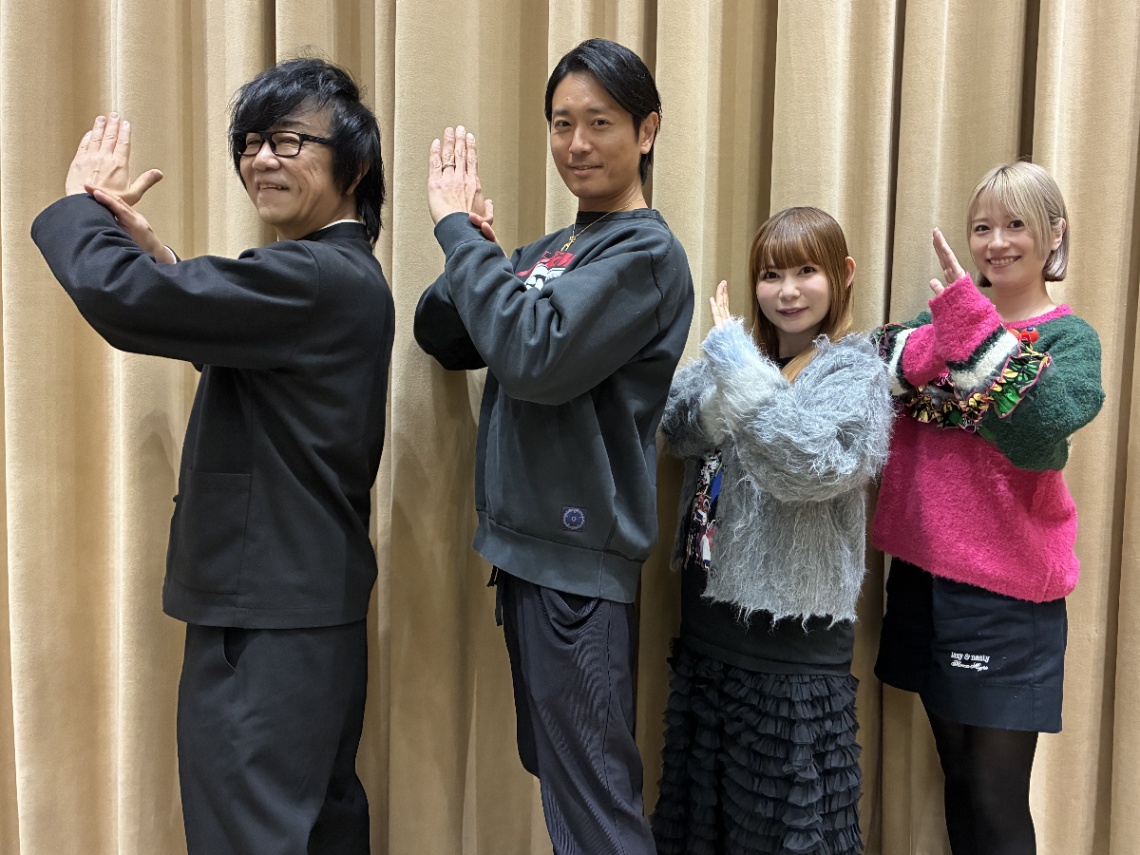 NHK－FM「スーパー戦隊ソングまつり～音楽で振り返る50年」に出演する（左から）高取ヒデアキさん、永井大さん、中川翔子さん、宮島咲良さん（C）NHK