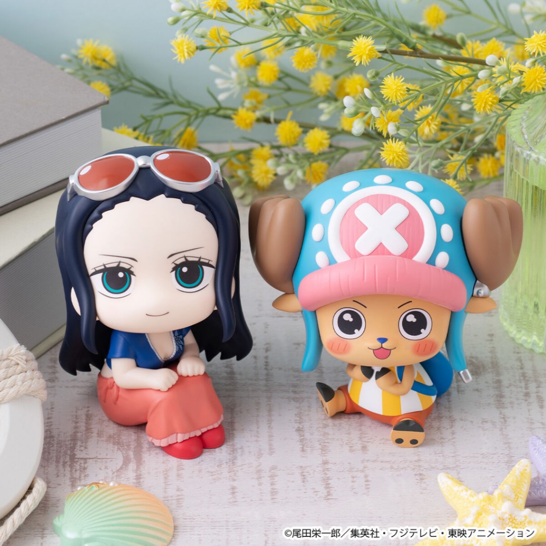 「ONE PIECE」のニコ・ロビンとトニートニー・チョッパーのフィギュアのセット「るかっぷ ONE PIECE ニコ・ロビン＆トニートニー・チョッパー ワクワクVer. セット【限定巾着付き】」（c）尾田栄一郎／集英社・フジテレビ・東映アニメーション