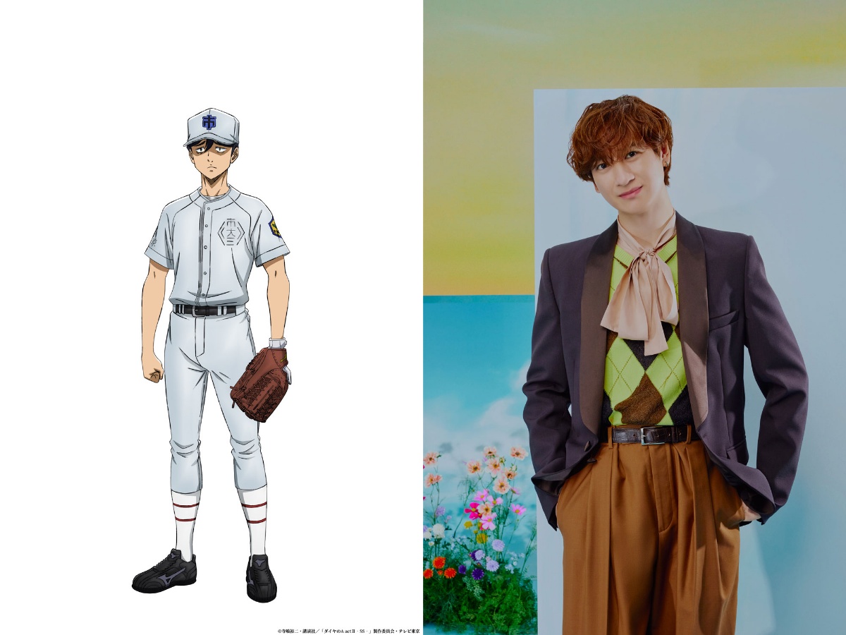 アニメ「ダイヤのA actII -Second Season-」に登場する千丸浩二（左）と声優を務める宮田俊哉さん（c）寺嶋裕二・講談社／「ダイヤのA actII-SS-」製作委員会・テレビ東京