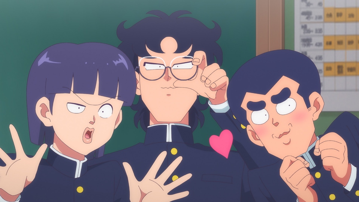 アニメ「ハイスクール！奇面組」の第11話「キャラレル・ワールド」の一場面（c）新沢基栄／集英社・奇面組