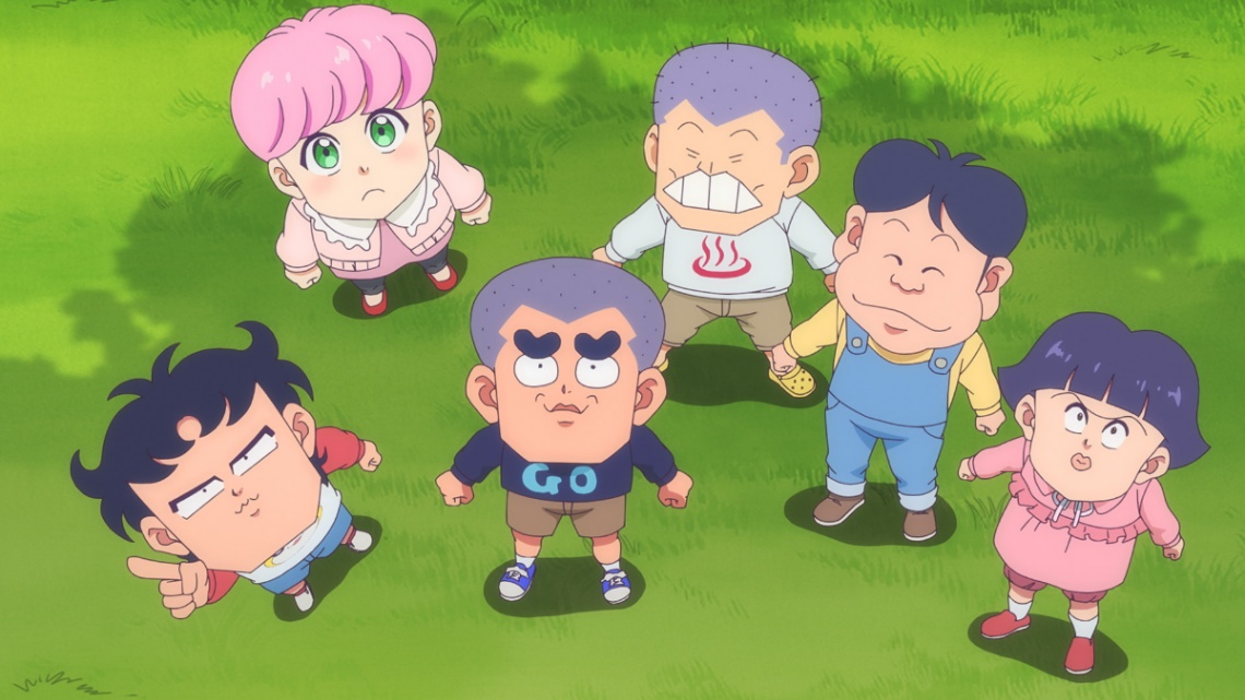 アニメ「ハイスクール！奇面組」の第12話「あの日の奇面組」の一場面（c）新沢基栄／集英社・奇面組