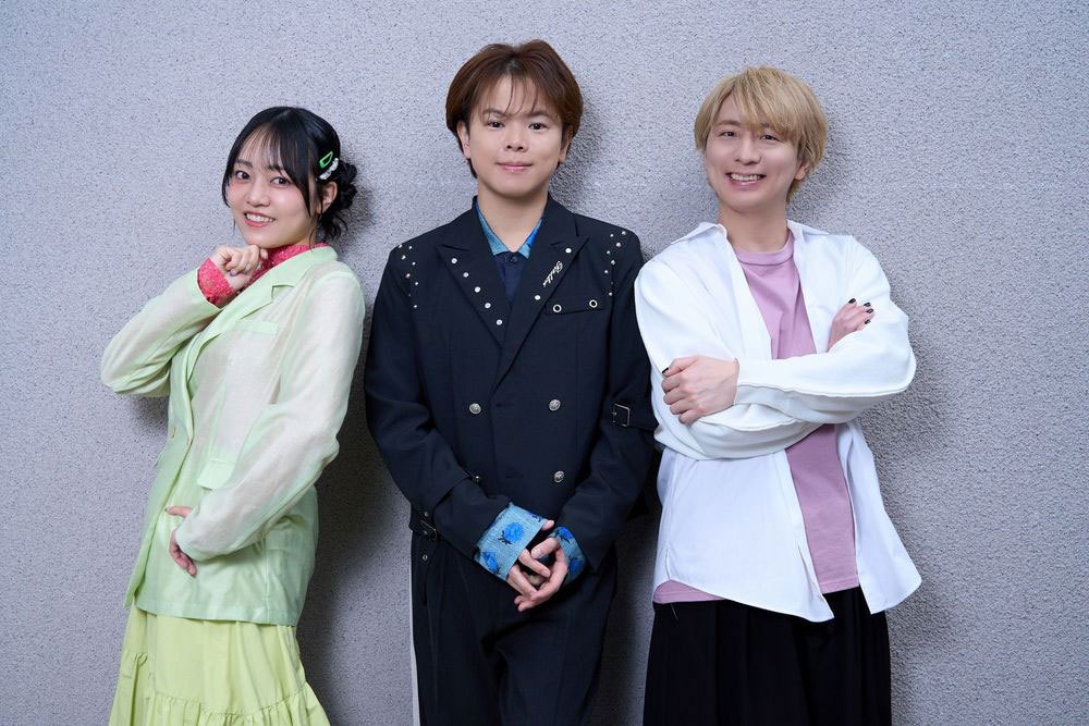 アニメ「魔入りました！入間くん」に出演する（左から）朝井彩加さん、村瀬歩さん、木村良平さん