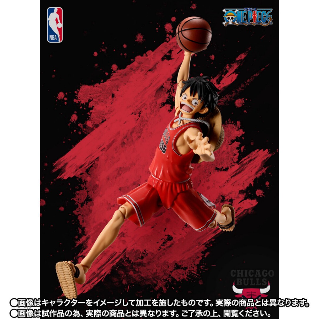 「ONE PIECE」とNBAがコラボしたフィギュア「S.H.Figuarts ONE PIECE×NBA モンキー・D・ルフィ -CHICAGO BULLS ver.-」（C）尾田栄一郎／集英社・フジテレビ・東映アニメーション （C）2026 NBA Properties，Inc. All Rights Reserved.