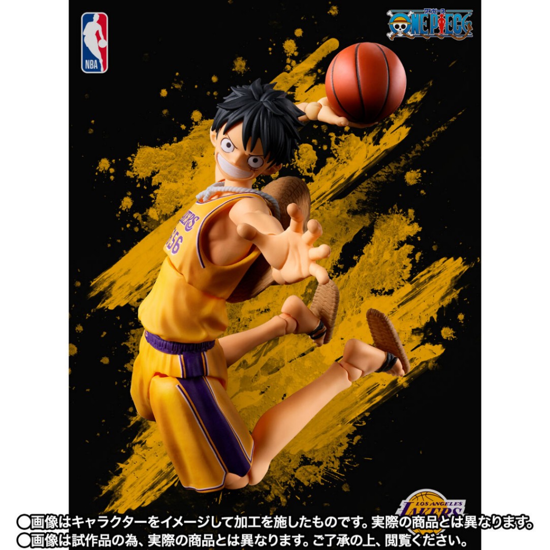 「ONE PIECE」とNBAがコラボしたフィギュア「S.H.Figuarts ONE PIECE×NBA モンキー・D・ルフィ -LOS ANGELES LAKERS ver.-」（C）尾田栄一郎／集英社・フジテレビ・東映アニメーション （C）2026 NBA Properties，Inc. All Rights Reserved.