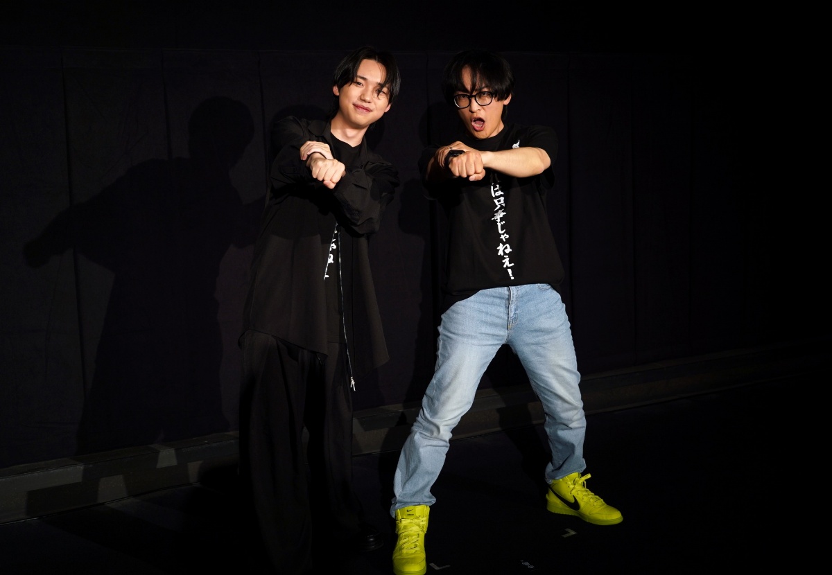 アニメ「鎧真伝サムライトルーパー」の上映会「『鎧真伝サムライトルーパー』若と一緒　上映会第1弾」に登場した石橋陽彩さん（左）と寺島拓篤さん