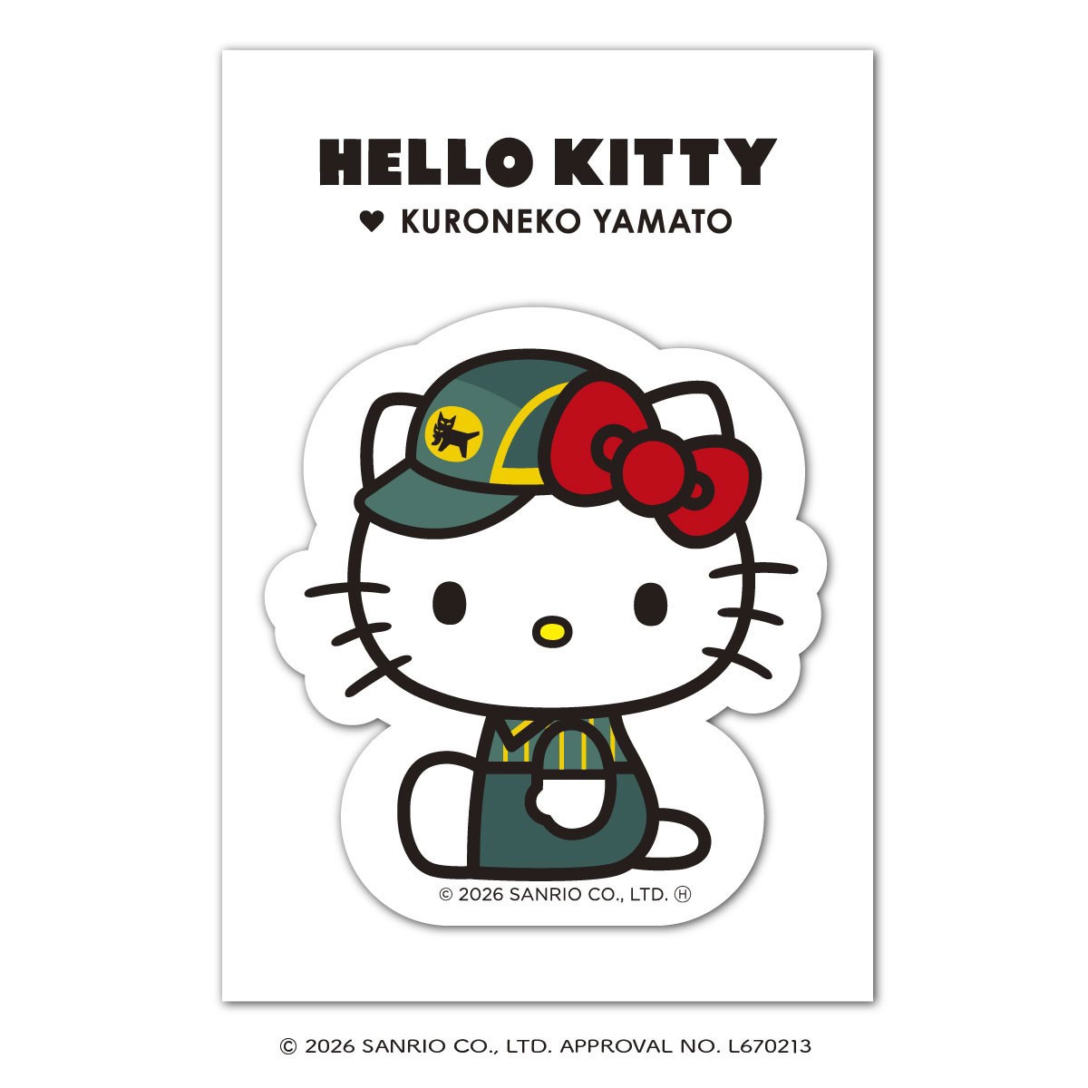 ハローキティとヤマト運輸がコラボした「ダイカットシール」（c）2026 SANRIO CO.，LTD. APPROVAL NO. L670213