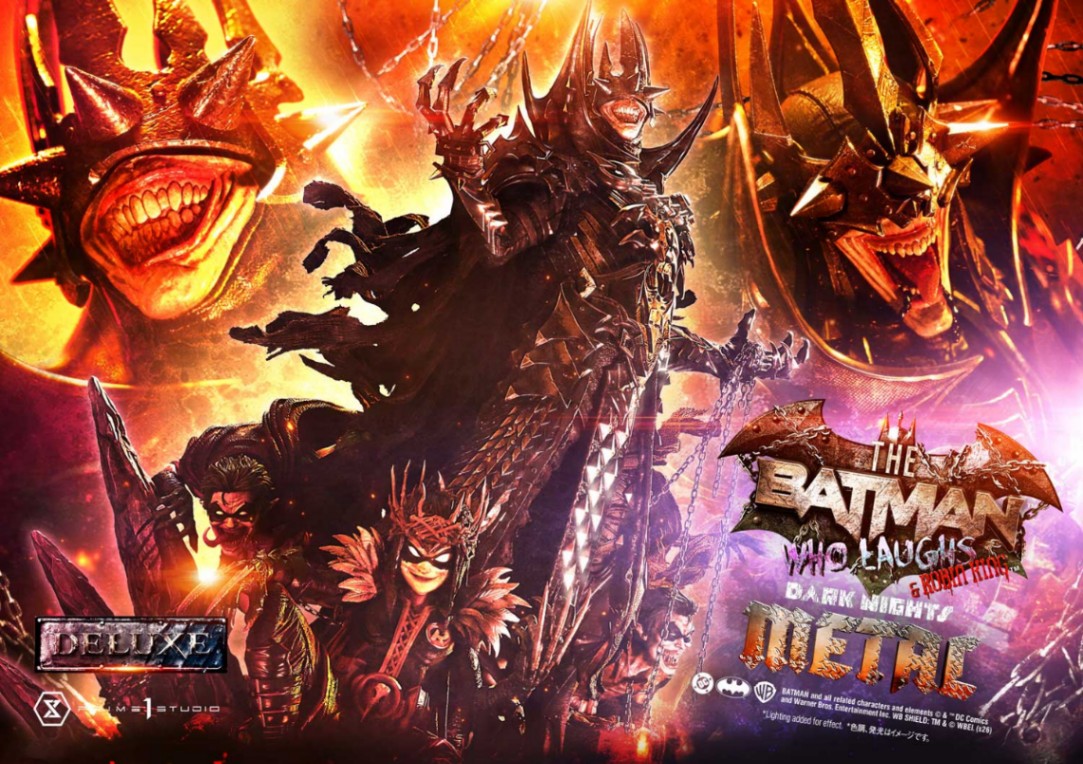 「ダークナイツ：デスメタル」のスタチュー「ミュージアムマスターライン ダークナイツ：デスメタル バットマン・フーラフズ＆ロビンキング」BATMAN and all related characters and elements （C） ＆ （TM）DC Comics and Warner Bros. Entertainment Inc. WB SHIELD： TM ＆ （C）WBEI. （s26）