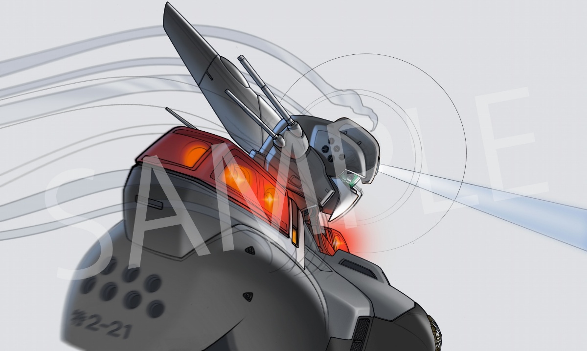 「機動警察パトレイバー」のCDボックス「『機動警察パトレイバー』 『アーリーデイズ』~『the Movie』Music Collection CD BOX(仮)」のボックスアートの原画(C)HEADGEAR/EMOTION/TFC(C)Bandai Namco Filmworks Inc. All Rights Reserved.