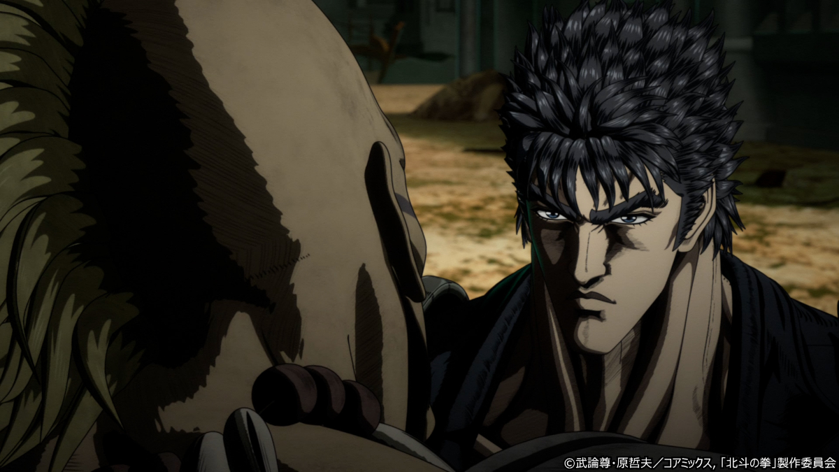 アニメ「北斗の拳 -FIST OF THE NORTH STAR-」の第8話「故郷からの使者」の一場面（C）武論尊・原哲夫／コアミックス，「北斗の拳」製作委員会