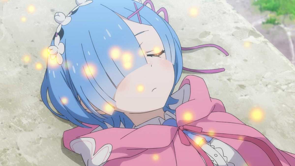 アニメ「Re：ゼロから始める異世界生活」の第73話「コンビニを出ると、そこは不思議の世界でした」の一場面（c）長月達平・株式会社KADOKAWA刊／Re：ゼロから始める異世界生活4製作委員会