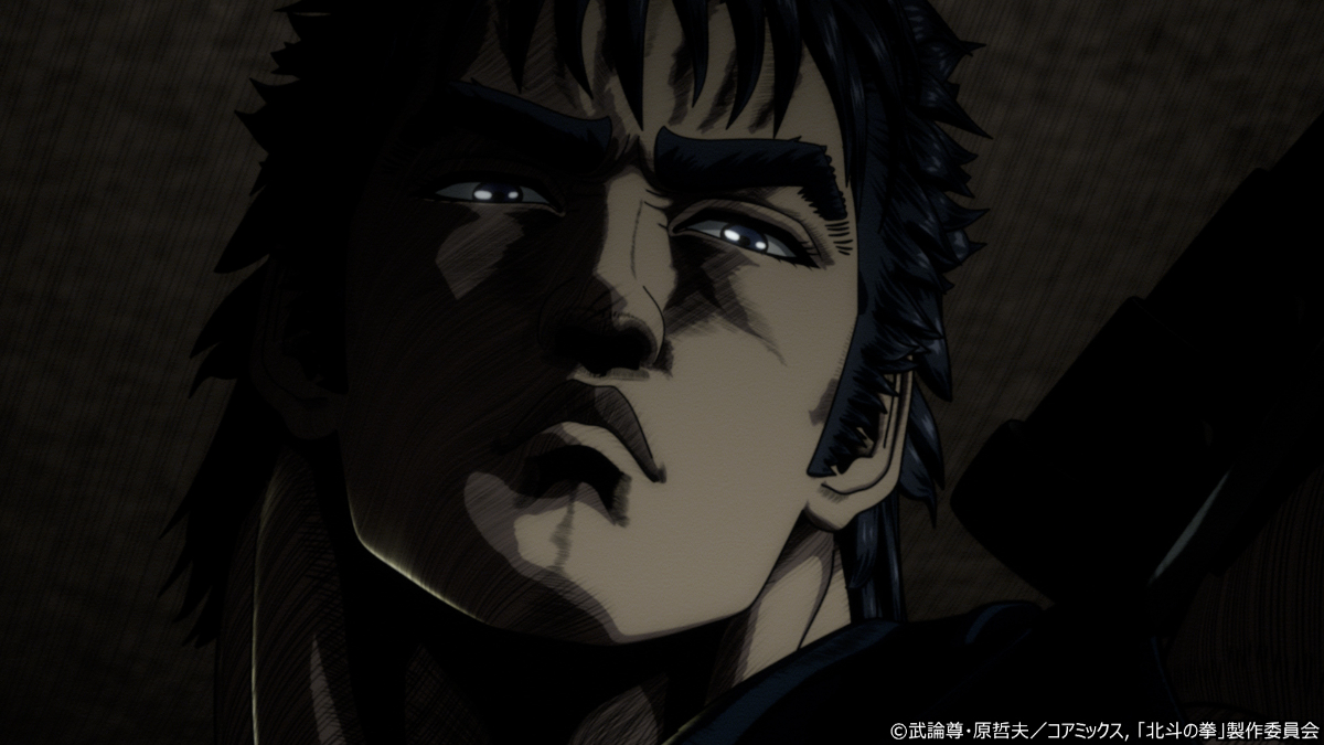 アニメ「北斗の拳 -FIST OF THE NORTH STAR-」の第9話「狂犬ども死すべし」の一場面（C）武論尊・原哲夫／コアミックス，「北斗の拳」製作委員会