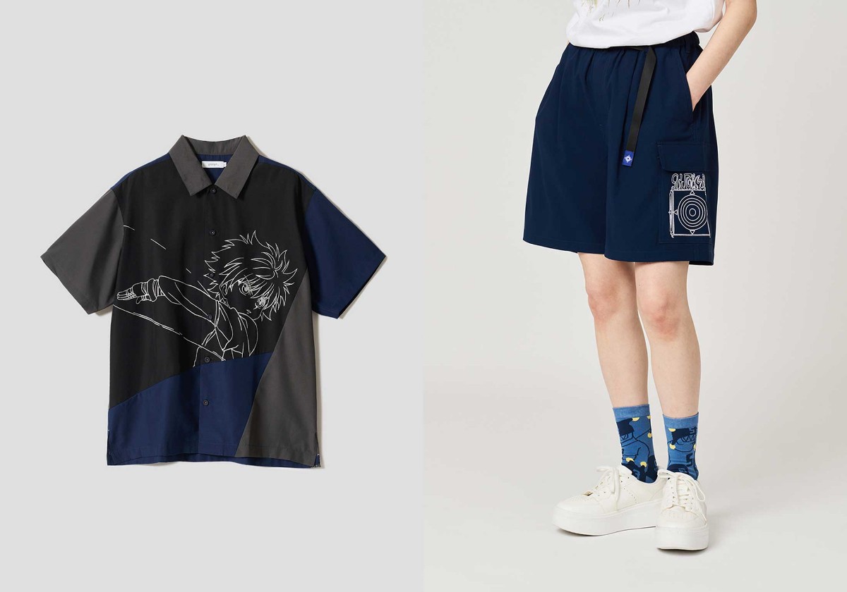 「HUNTER×HUNTER」と「グラニフ」がコラボしたシャツ「実験｜ビッグシルエット半袖シャツ」（左）とショートパンツ「クリア報酬｜ショートパンツ」（C）P1998-2026 （C）V・N・M
