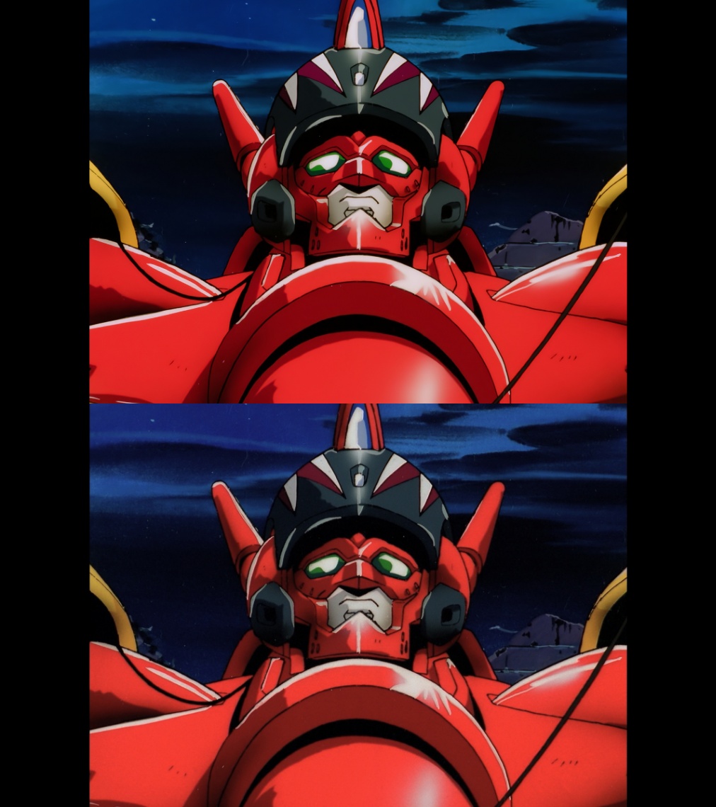 アニメ「マクロス7」の4Kリマスター版(上)とHDリマスター版(C)1994 BIGWEST/MACROSS 7 PROJECT (C)1995 BIGWEST/MACROSS 7 MOVIE PROJECT(C)1997 BIGWEST/OVA MACROSS 7 PROJECT