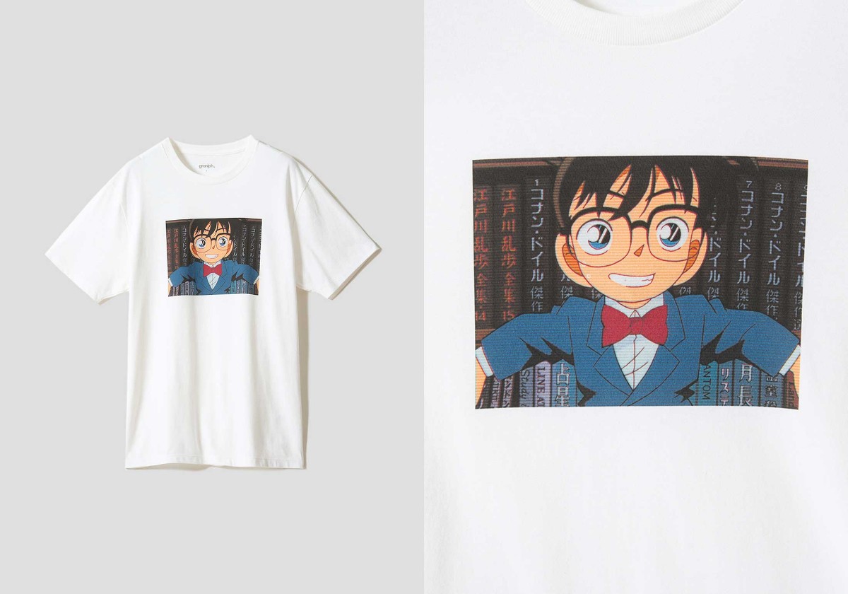 アニメ「名探偵コナン」と「グラニフ」がコラボしたTシャツ「江戸川コナン|Tシャツ」(C)青山剛昌/小学館・読売テレビ・TMS 1996