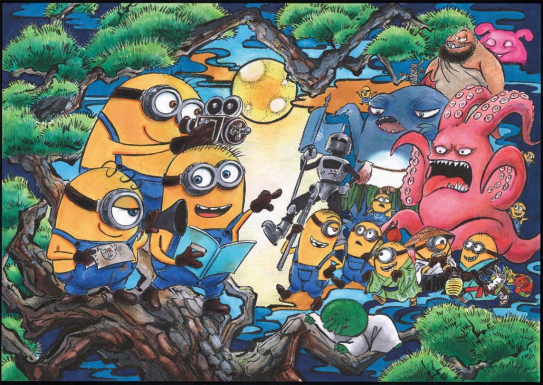江口夏実さんが描き下ろした「ミニオンズ＆モンスターズ」の特別コラボイラスト　（C）Universal Studios. All Rights Reserved.