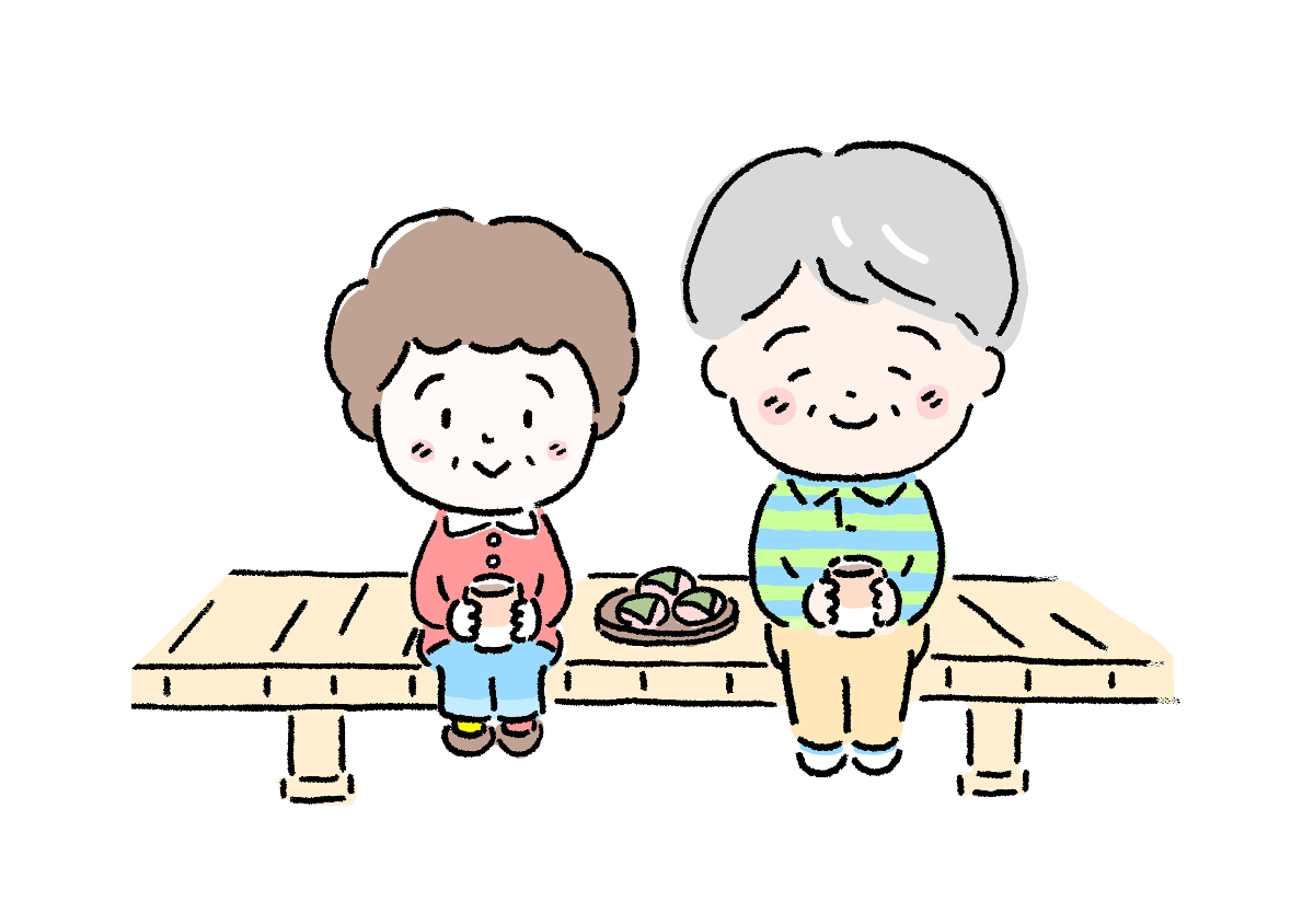 矢部太郎さんの「ぼけ日和」の実写映画化を記念した描き下ろしイラスト　（C）2027 映画『ぼけ日和』製作委員会