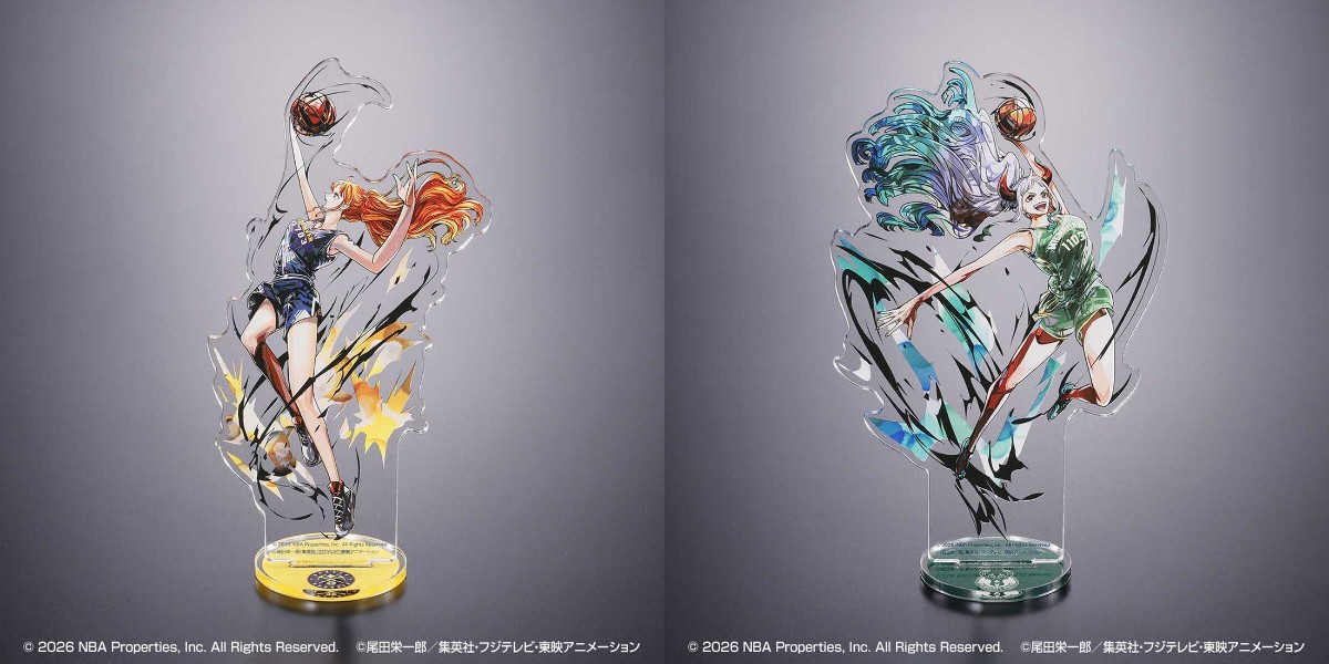 「ONE PIECE」とNBAがコラボしたアクリルスタンド「ONE PIECE × NBA Acrylic Stand」（C）尾田栄一郎／集英社・フジテレビ・東映アニメーション （C）2026 NBA Properties，Inc. All Rights Reserved.